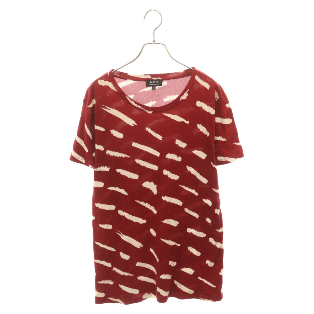 A.P.C(アーペーセー) 総柄クルーネック半袖Tシャツ 24341-93181 レッド