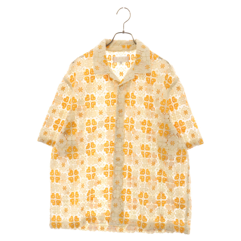 KITH(キス) 24SS Adonis Camp Collar Short Sleeve Shirt アドニス キャンプカラー 総柄半袖シャツ ベージュ/イエロー
