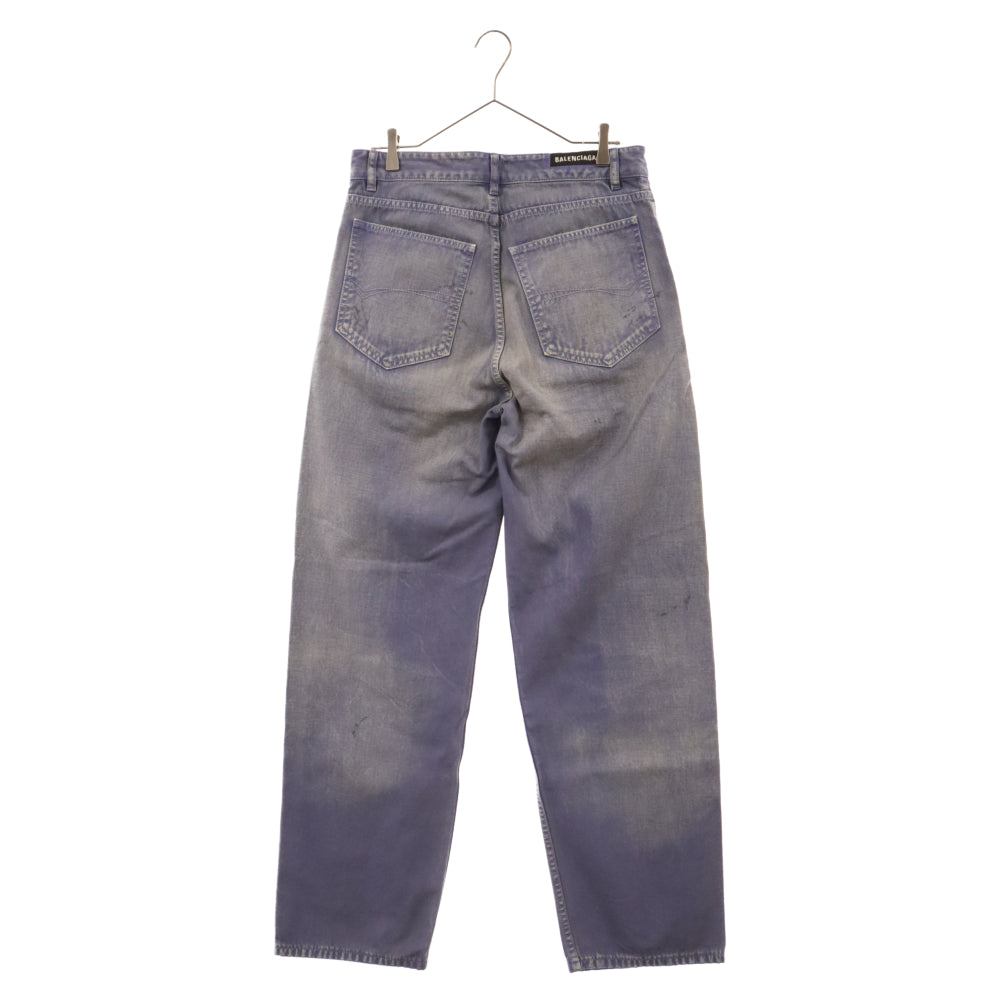 BALENCIAGA(バレンシアガ) 24AW ウォッシュ加工デニムパンツ 786468 TQW53 グラフィックジーンズ パープル