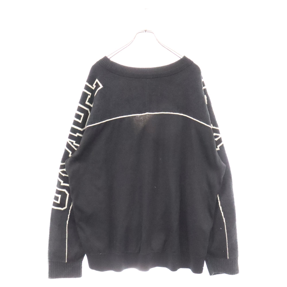 Y-3(ワイスリー) GFX KNIT CARDIGAN IQ2138 ロゴインターシャジャガード編み オーバーサイズニットカーディガン ブラック
