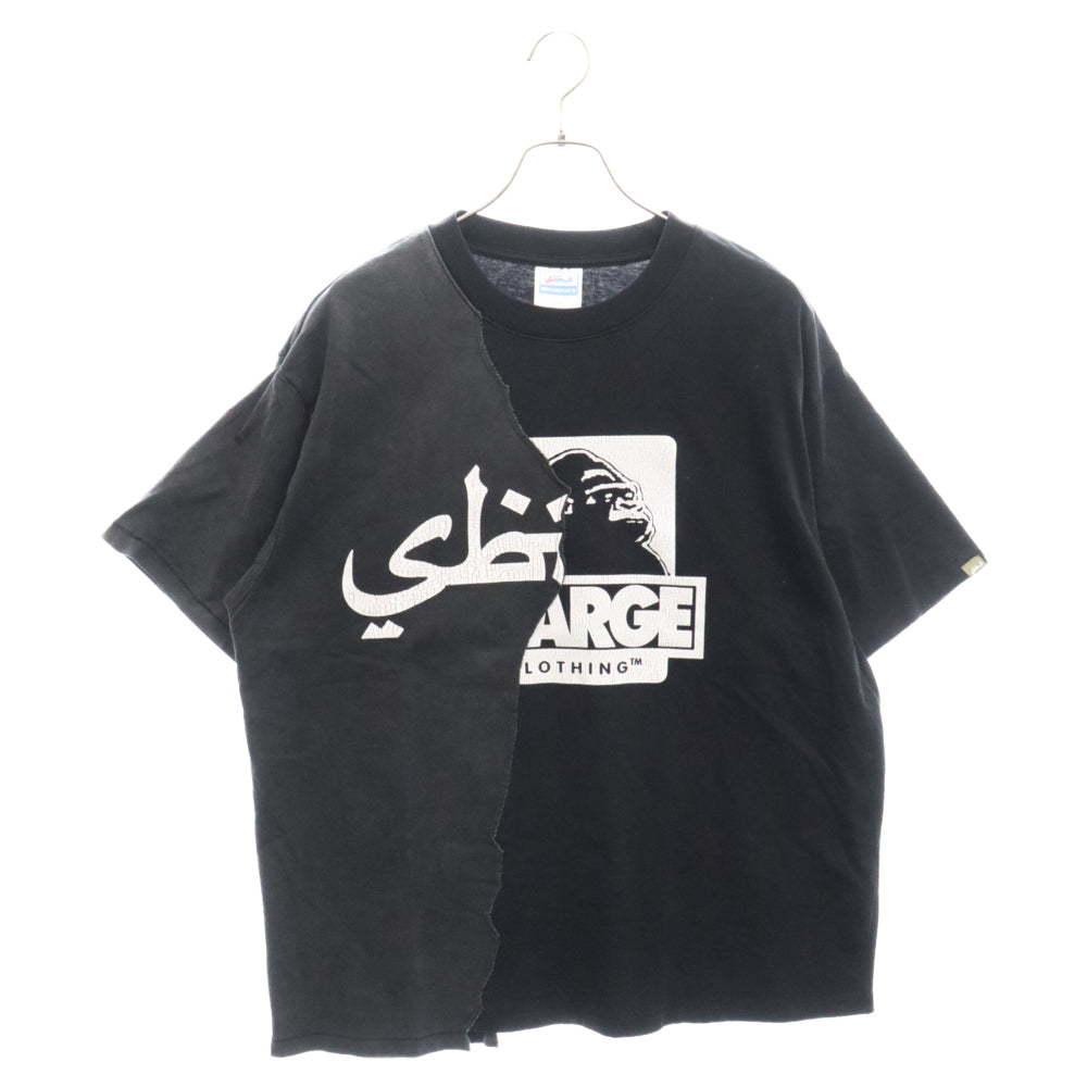 X-LARGE(エクストララージ) 24SS ×サボタージュジャパンリミテッドエディション MASHED-UP S/S TEE  マッシュアップショート 半袖Tシャツ  SBTGXL-001-JP-BLK