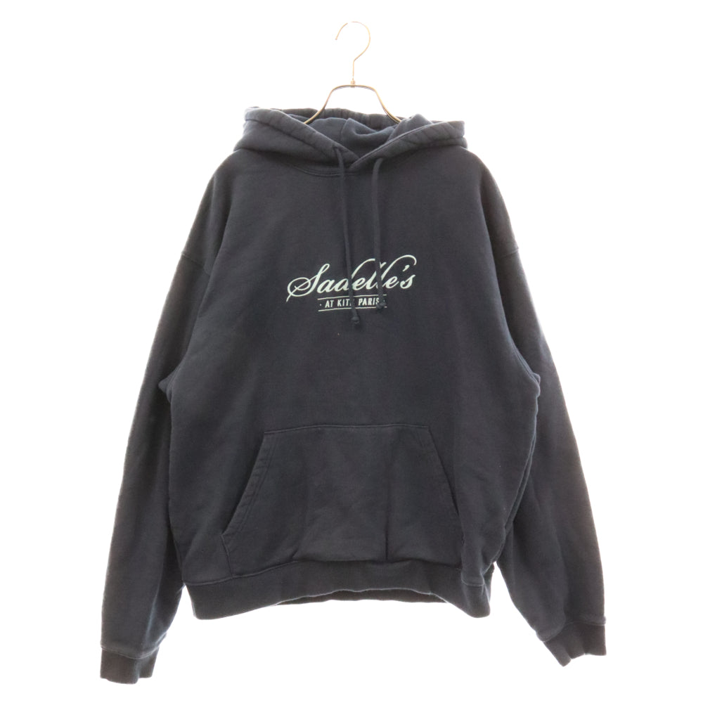 KITH(キス) ×Sadelle サデレス フロントエンブロイダリーロゴ プルオーバー スウェットパーカー ネイビー KHM030970