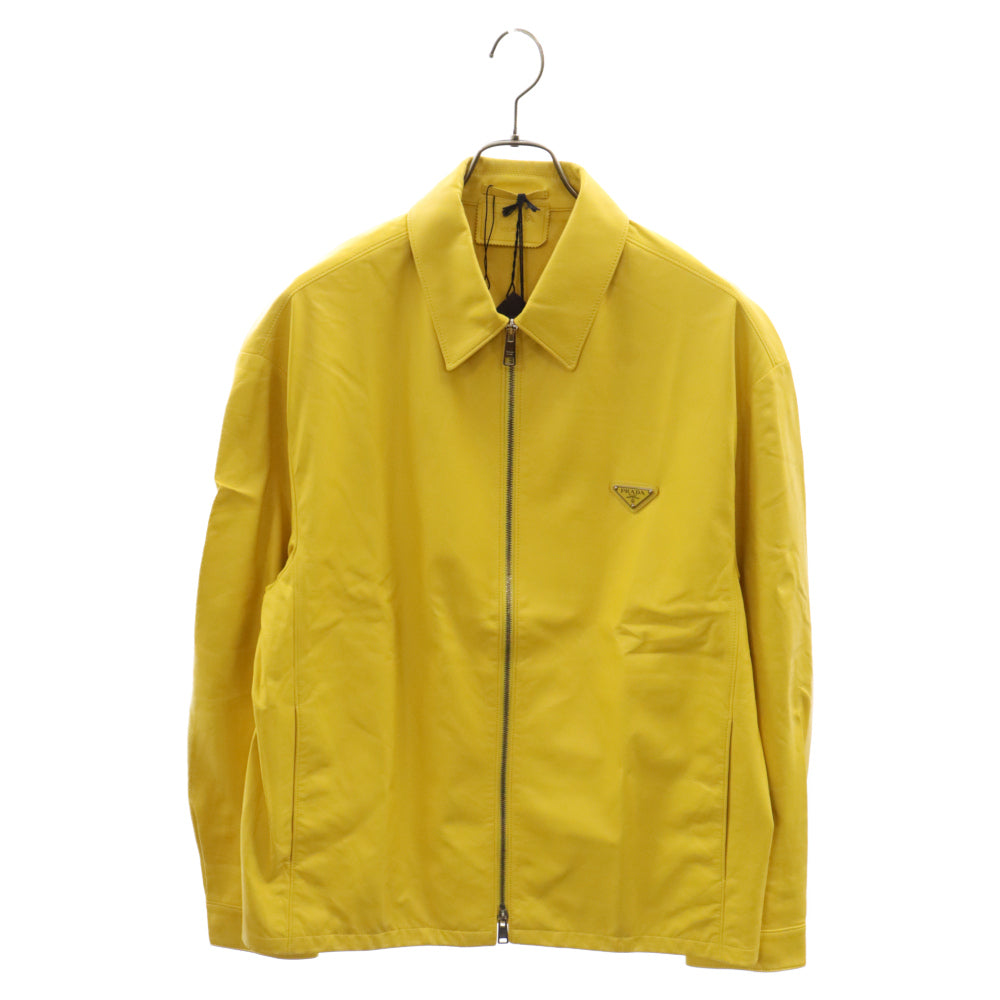 PRADA(プラダ) トライアングルロゴ ナッパレザージップアップジャケット イエロー UPW428 1WDV