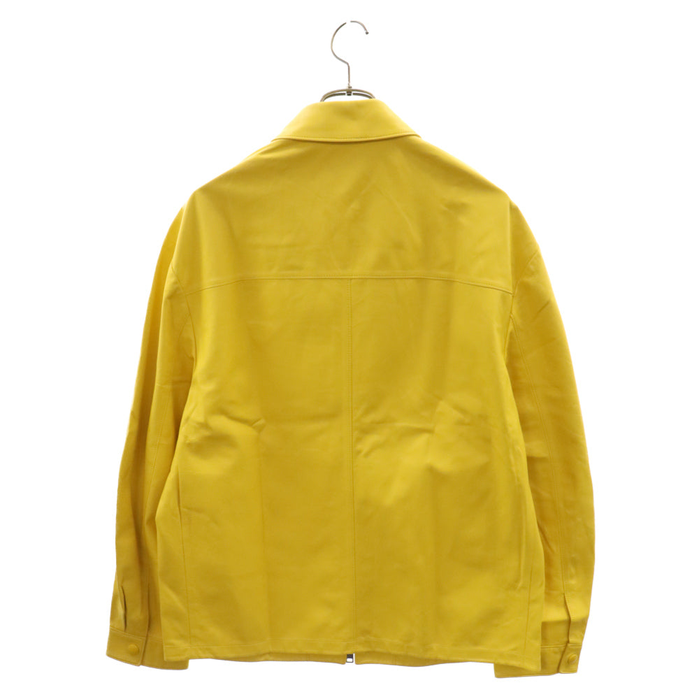 PRADA(プラダ) トライアングルロゴ ナッパレザージップアップジャケット イエロー UPW428 1WDV