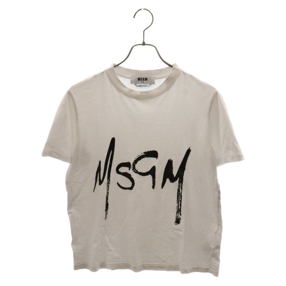 MSGM(エムエスジーエム) ペイントプリントロゴ半袖Tシャツ ホワイト 2841MDM74