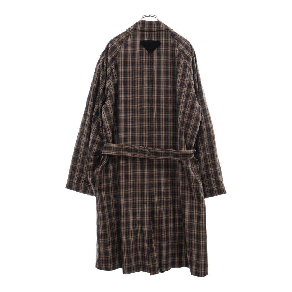 PRADA(プラダ) バック三角デザインコットンチェックコート マルチ SGC214 S231 120E
