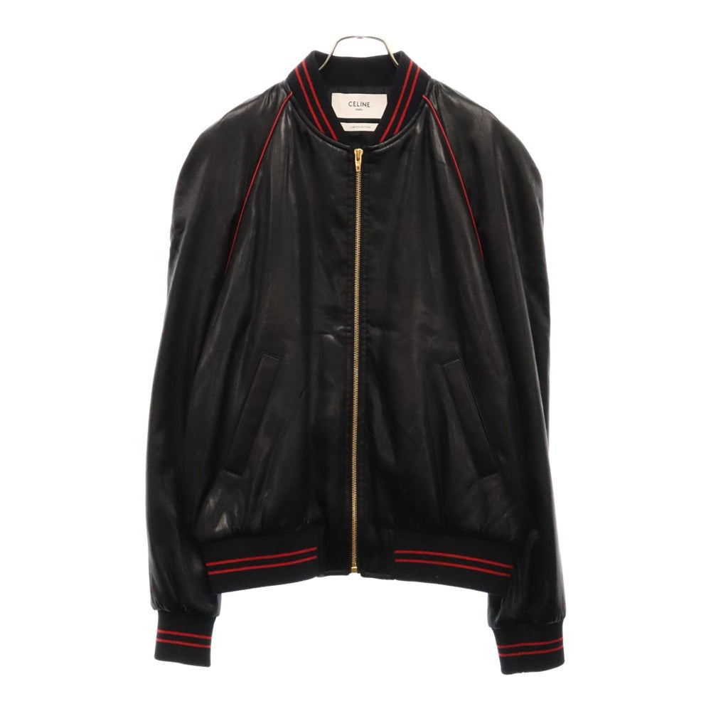 CELINE(セリーヌ) 23AW TEDDY FAIT PARTIE D'UNE EDITION LIMITEE 2V82R199Q スパンコール装飾 テディジャケット ジップアップブルゾン ブラック