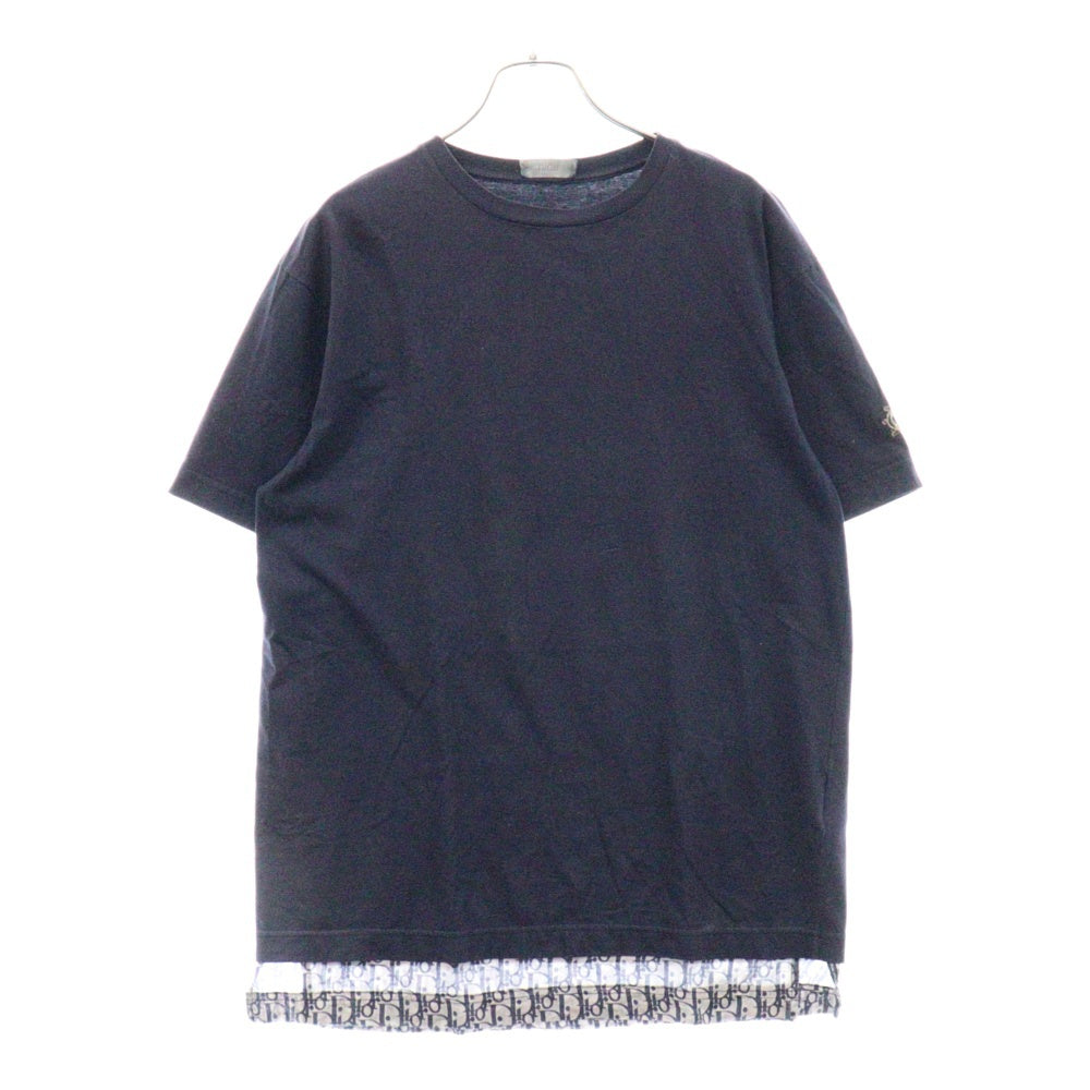 DIOR(ディオール) 19SS Motif Stripe T-Shirt 923J631W8541 オブリーク レイヤード クルーネック 半袖Tシャツ ネイビー