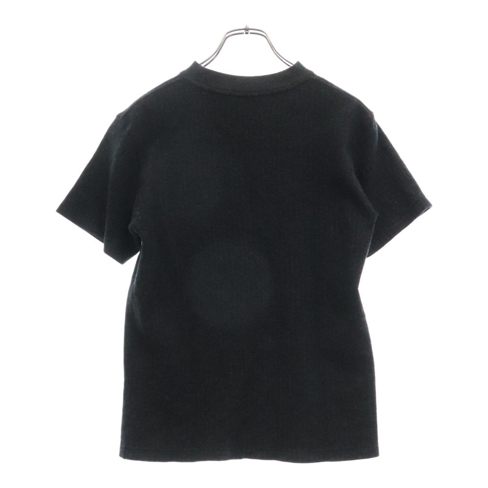 DIOR(ディオール) 22SS Embroidered Plain Weave Knit Short Sleeve T-Shirt 213J637A0739 ロゴ刺繍 ウールストライプポケットTシャツ 半袖カットソー グレー