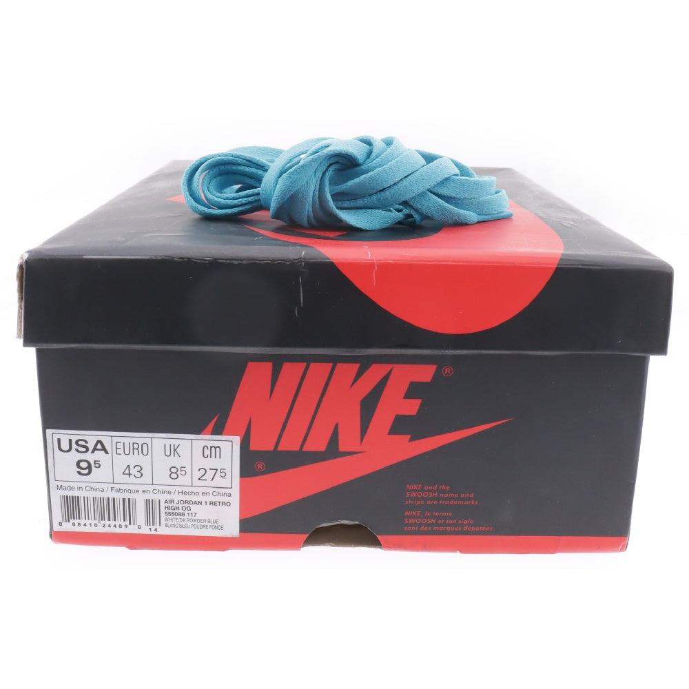 NIKE(ナイキ) AIR JORDAN1 RETRO HIGH UNC エアジョーダン1 ノースカロライナ ハイカットスニーカー ブルー/ホワイト US9.5/27.5cm 555088-117