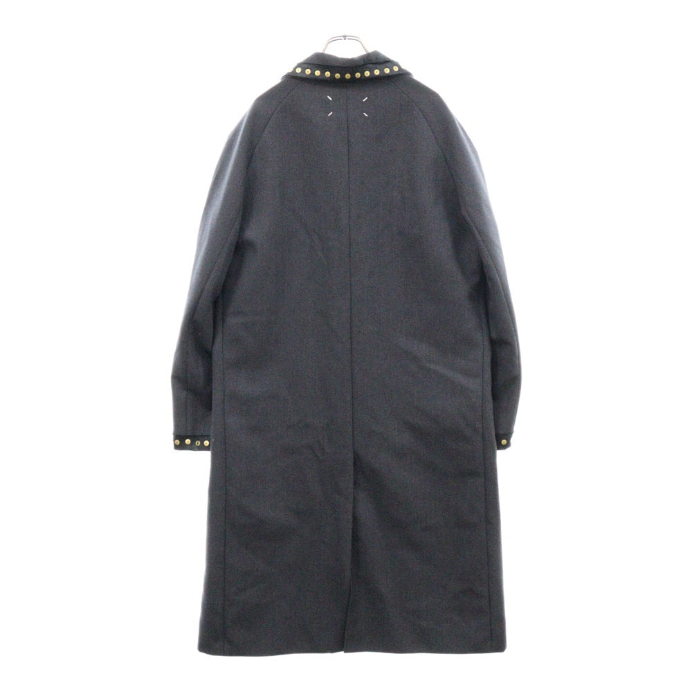 Martin Margiela 10(マルタンマルジェラ) 20SS S30AH0134 S53389 スタッズデザインラグランスリーブロングコート ネイビー
