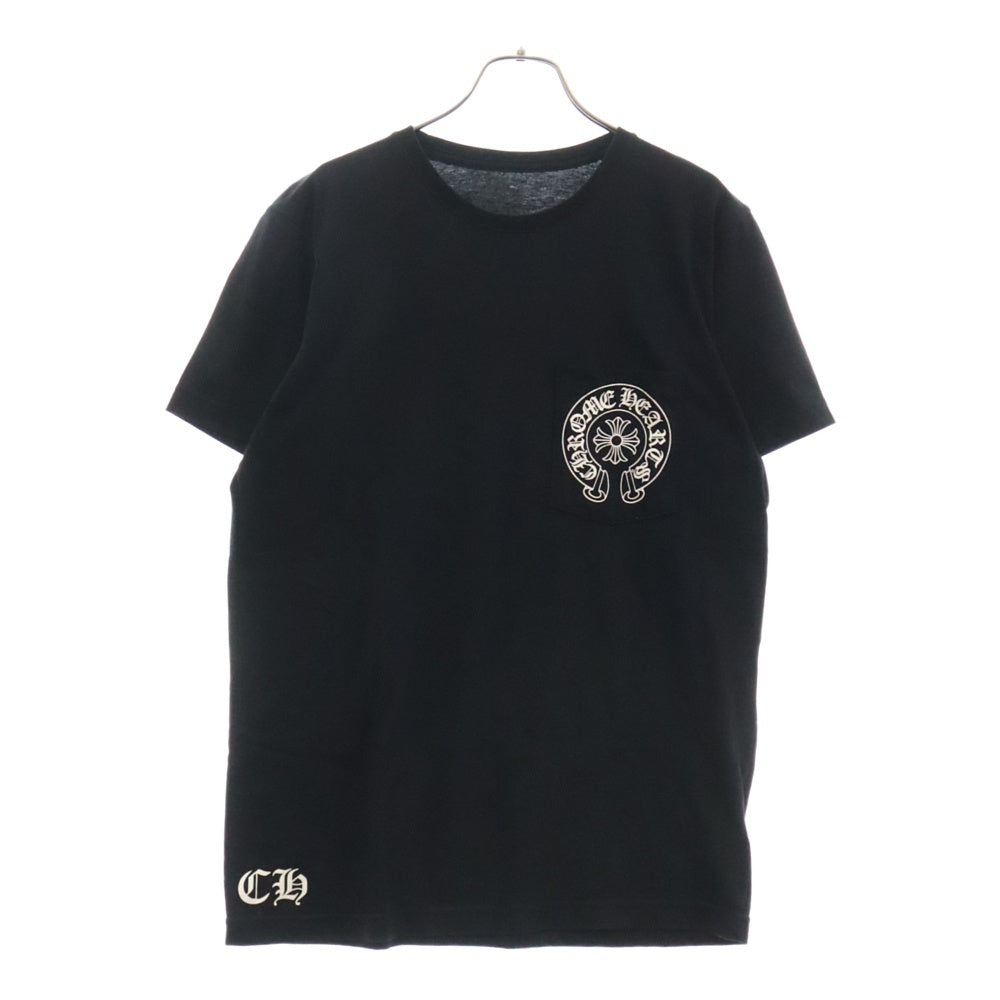 CHROME HEARTS(クロムハーツ) ×THE HEROES PROJECT HORSESHOE POCKET TEE ザヒーローズプロジェクト ホースシューポケット 半袖Tシャツ ブラック