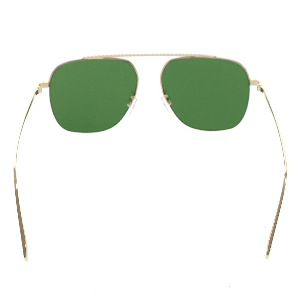 FENDI(フェンディ) Geometric Sunglasses FE40005U ズッカ柄 ミラーレンズサングラス ティアドロップアイウェア メガネ ゴールド