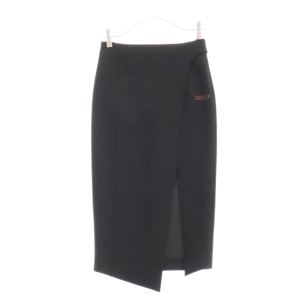 OFF-WHITE(オフホワイト) Midi Skirt OWCC131F21FAB001 スナップボタン フロントスリットミニスカート ブラック レディース