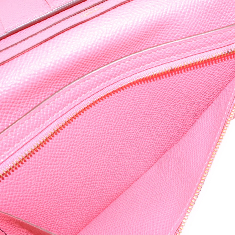 HERMES(エルメス) ベアンスフレ レザー二つ折り長財布 ゴールド金具 T刻印 ピンク