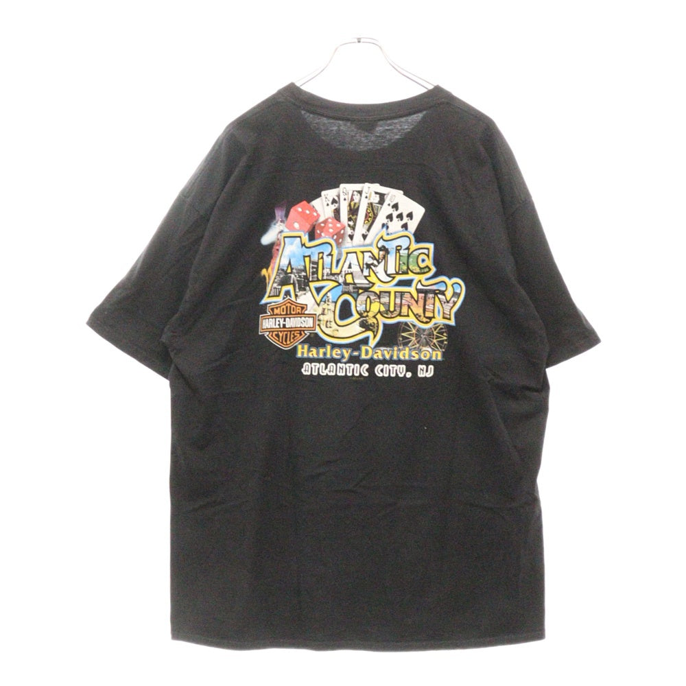 HARLEY DAVIDSON(ハーレーダビッドソン) Hanes BEEFY-T 両面ロゴプリント 半袖Tシャツ ブラック