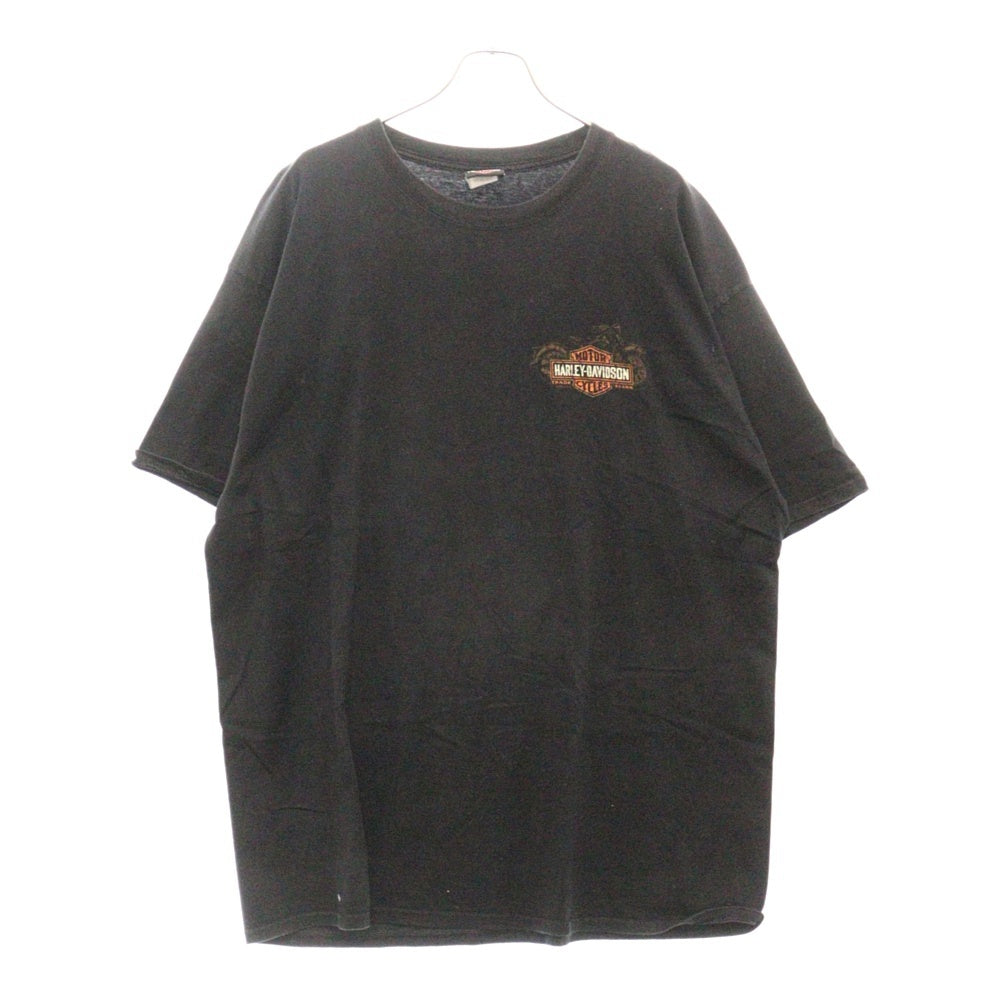 HARLEY DAVIDSON(ハーレーダビッドソン) Hanes BEEFY-T 両面ロゴプリント 半袖Tシャツ ブラック