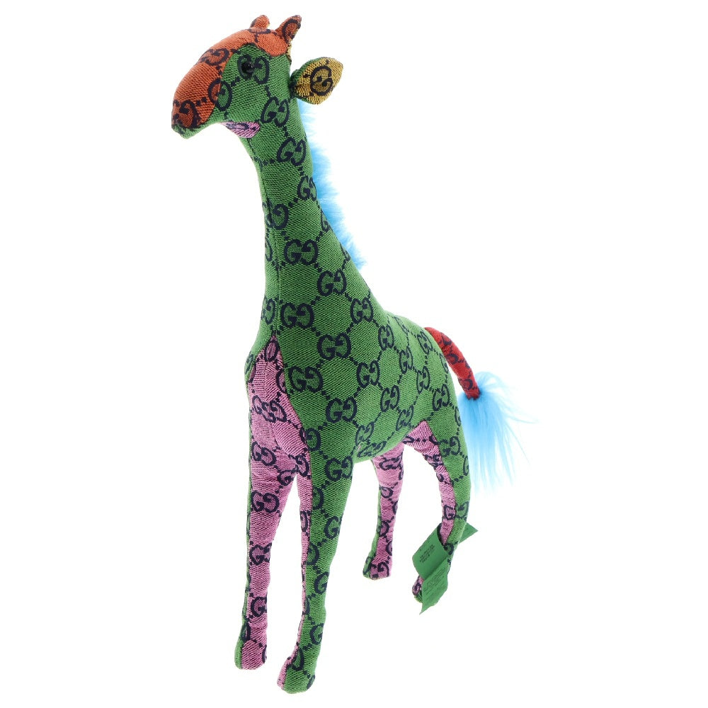GUCCI(グッチ) デコラティブキリンGG柄ぬいぐるみフィギュア グリーン