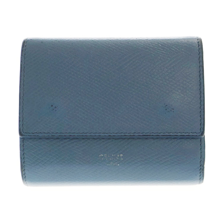 CELINE(セリーヌ) スモールトリフォールドウォレット 三つ折り財布 ブルー U-AT-0149 U-TN-0179