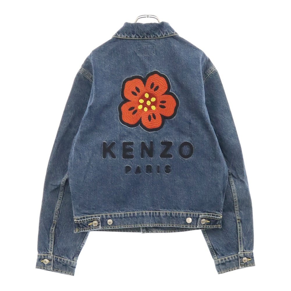KENZO(ケンゾー) 22SS Boke Flower Embroidered Denim Trucker Jacket FC55DV301CEI バックフラワーデザイン デニムトラッカージャケット インディゴ