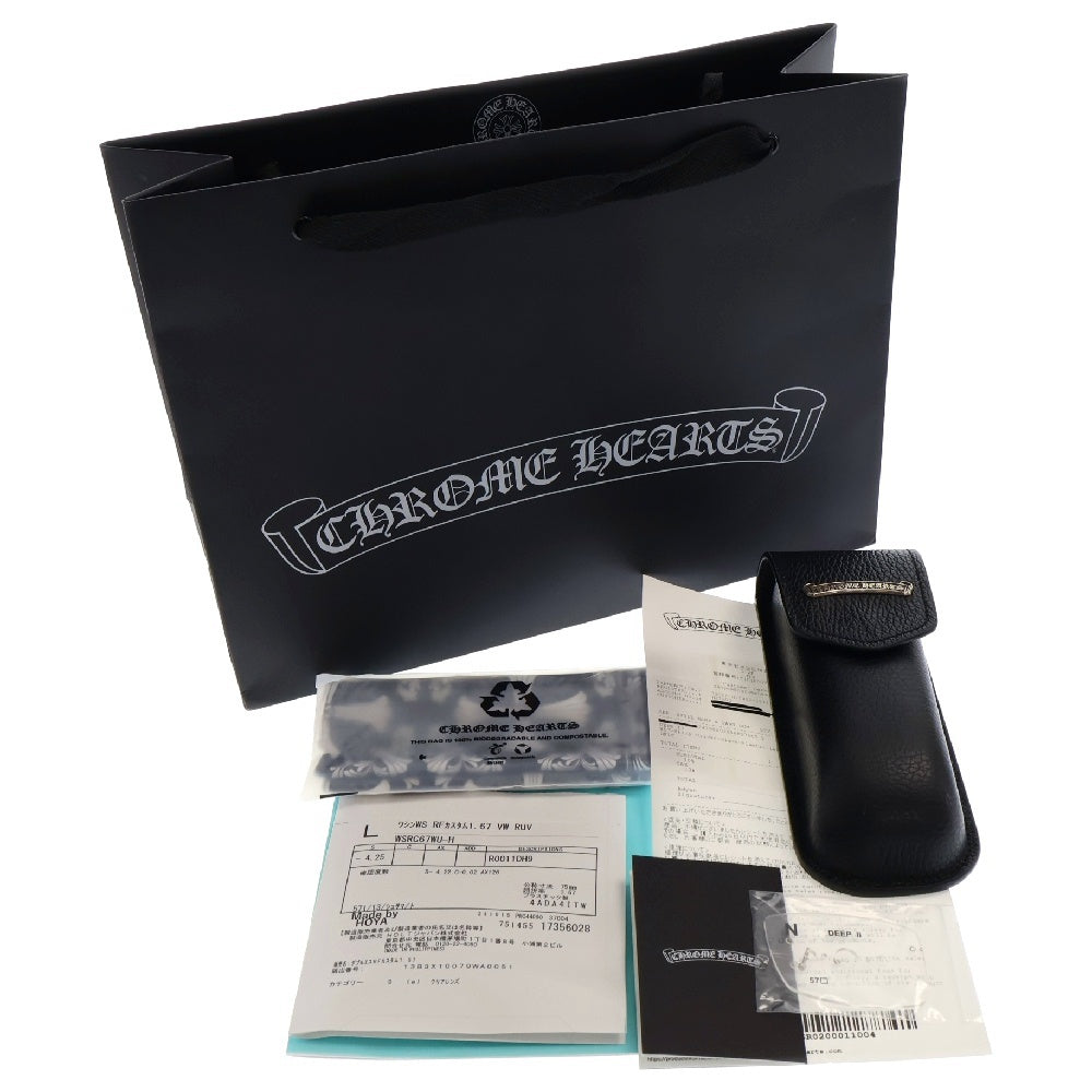 CHROME HEARTS(クロムハーツ) DEEP 2 ディープ サイドフローラルデザイン クリアレンズサングラス アイウェア 眼鏡 ブラック