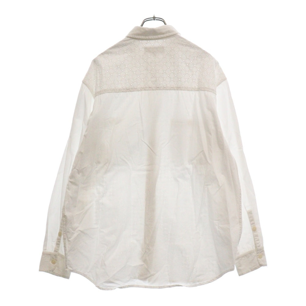 KITH(キス) Lattice Floral Long Sleeve Apollo Shirt ラティスフローラル ロングスリーブ アポロシャツ 長袖シャツ ホワイト