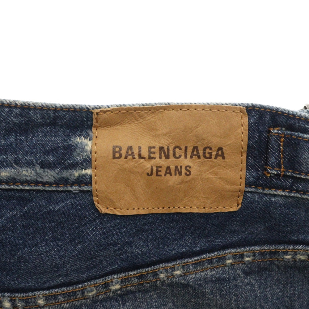 BALENCIAGA(バレンシアガ) ダメージ加工グラフィティデニムパンツ インディゴ 694511 TBP48