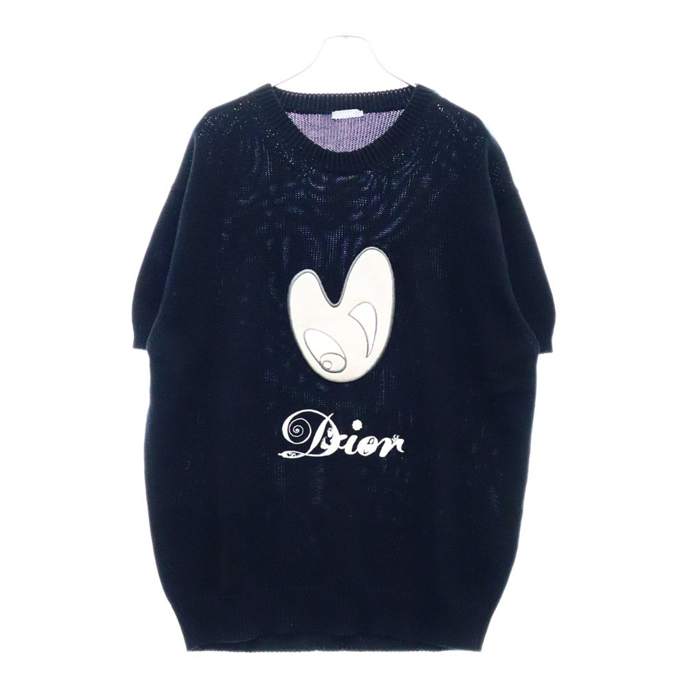 DIOR(ディオール) 21AW ×Kenny Scharf 143M656AT294 ケニーシャーフ 刺繍 半袖ニットTシャツ ブラック