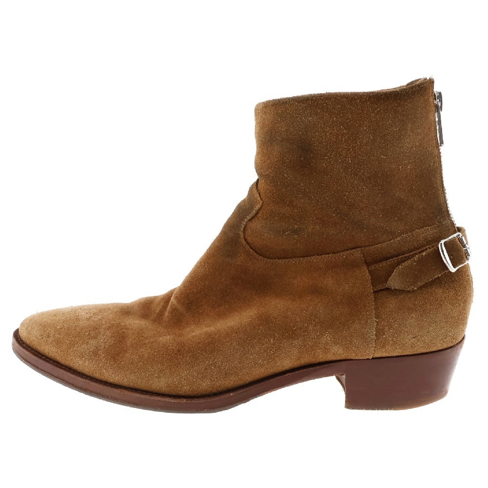 CELINE(セリーヌ) 19SS Jacno Back Buckle Zipped Boots 190010039 ジャクノ スウェードレザー アンクルブーツ ブラウン