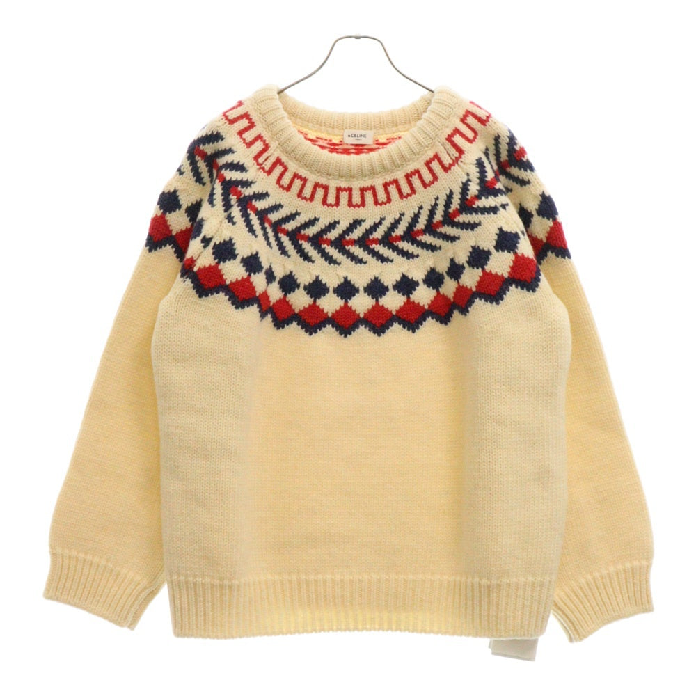 CELINE(セリーヌ) 21AW OVERSIZED SHETLAND CREWNECK SWEATER 2A38Q107O オーバーサイズシェットランドウールニットクルーネックセーター ベージュ