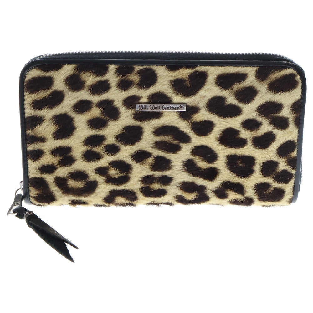 Bill Wall Leather/BWL(ビルウォールレザー) Leopard Large Zipper リアル レオパード ロングウォレット 長財布 イエロー
