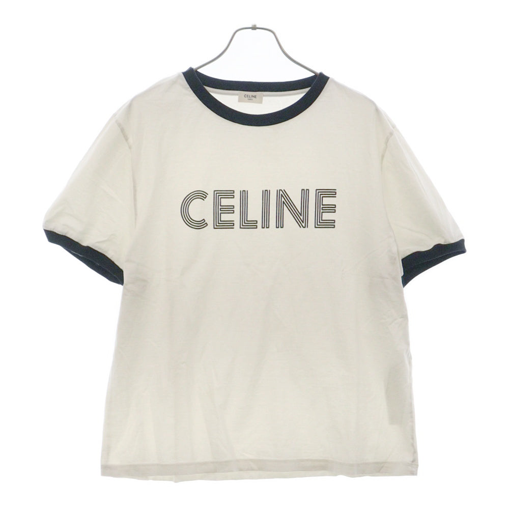 CELINE(セリーヌ) 23AW フロントロゴプリント ルーズ半袖Tシャツ ホワイト 2X49I671Q