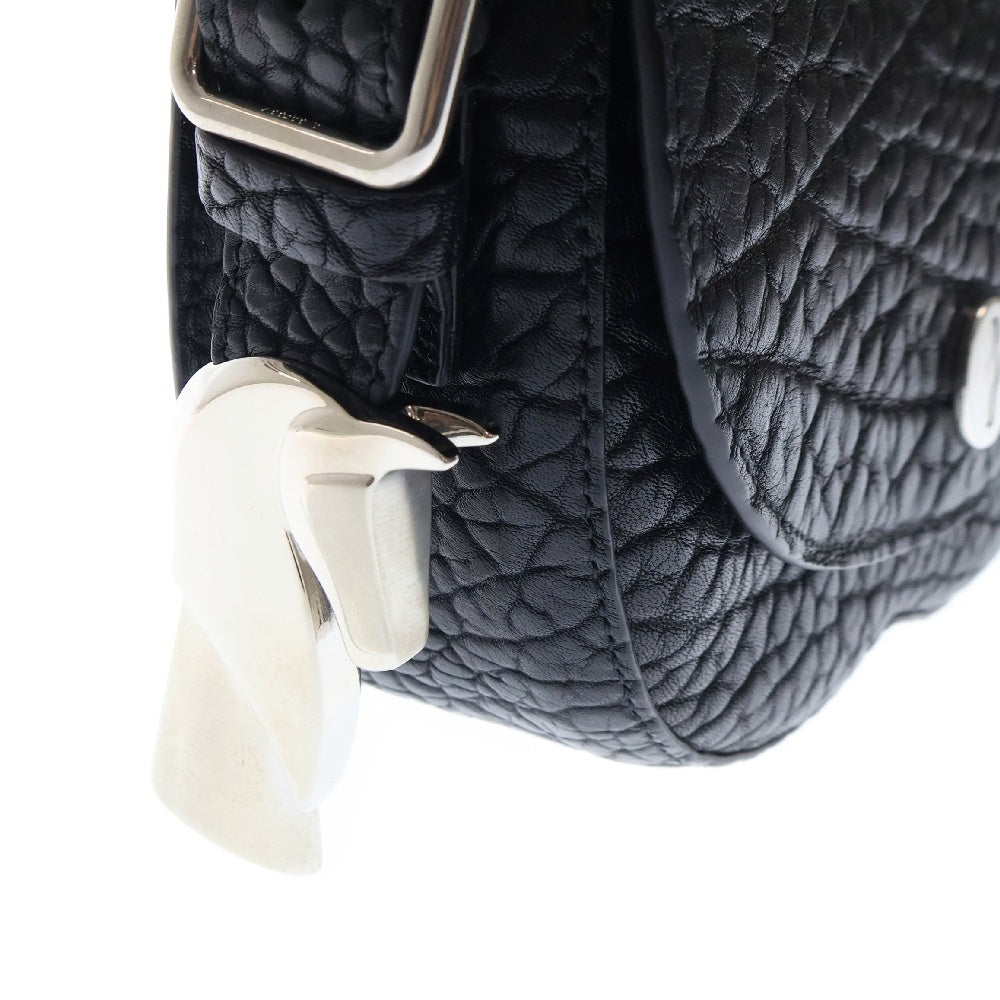 BURBERRYS(バーバリーズ) Chess Foldover-Top Satchel Bag 8075511 チェス フォールドオーバートップ サッチェルバッグ レザーショルダーバッグ ブラック