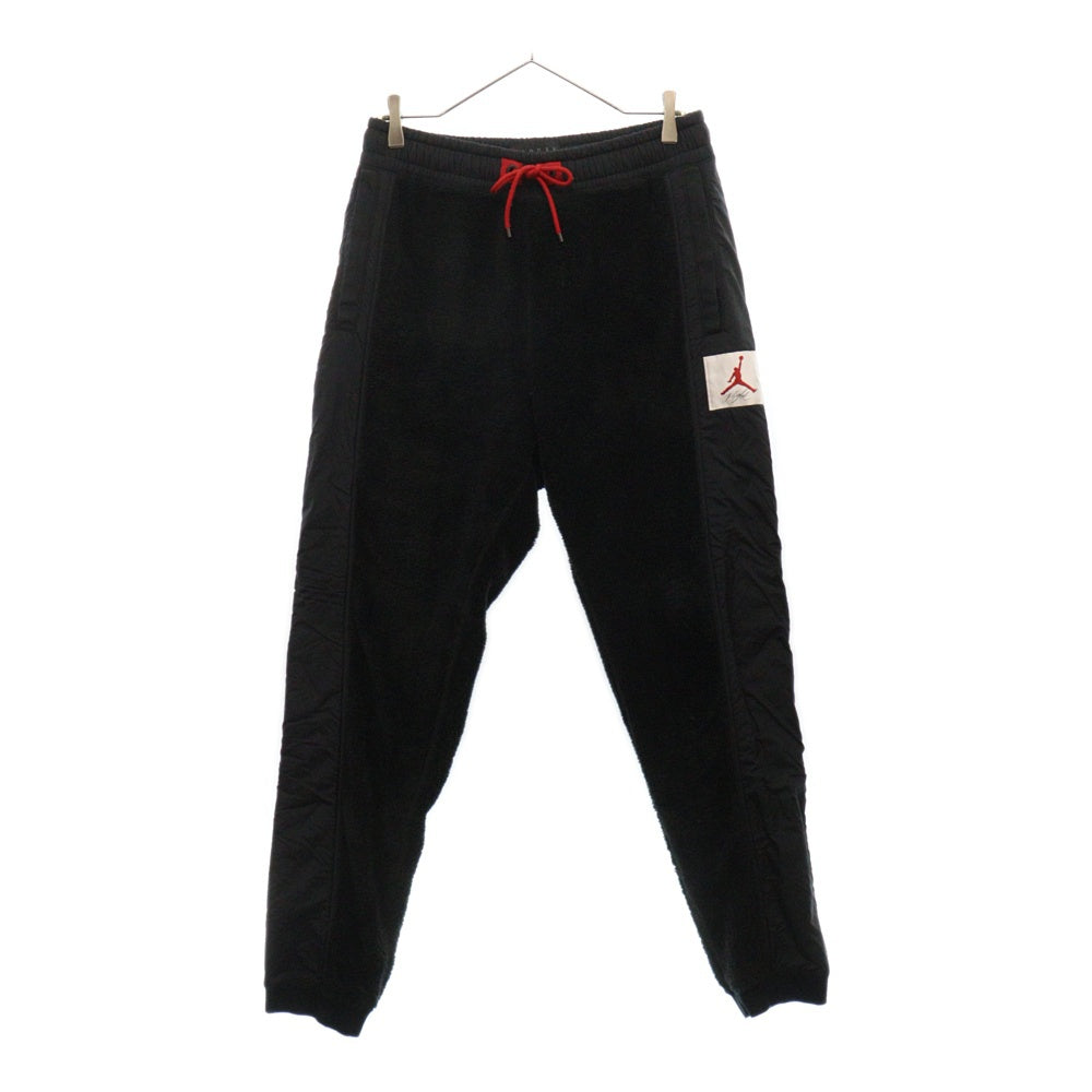 NIKE(ナイキ) JORDAN FLIGHT FLC PANT ロゴワッペン ボア ポリエステル トラックパンツ ブラック AH6257-010