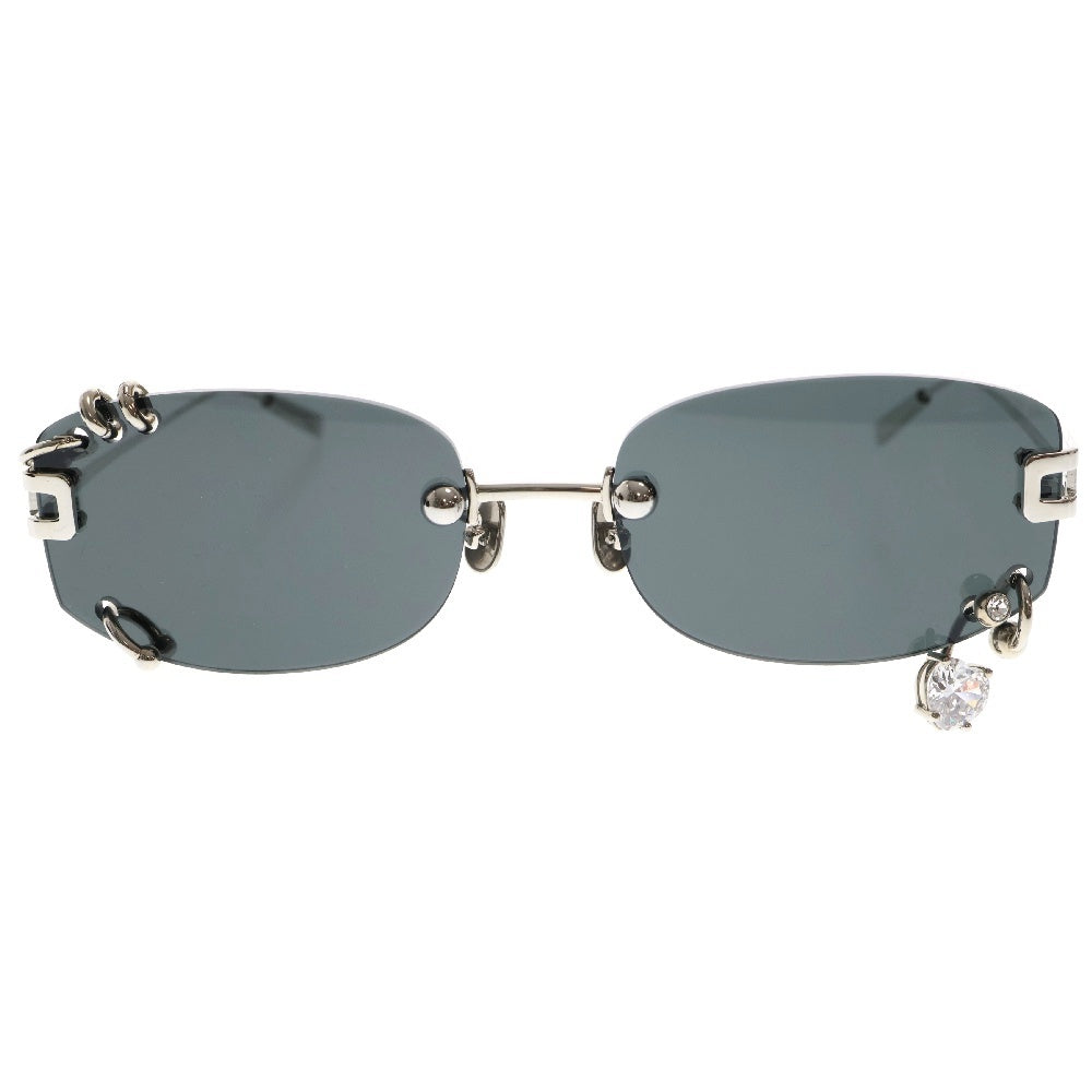 AMBUSH(アンブッシュ) Pierced Sunglasse 12114551 ピアス装飾サングラス シルバーテンプルアイウェア 眼鏡 ブラック/シルバー