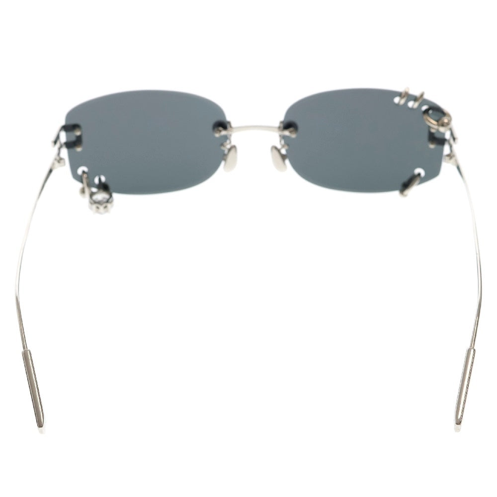 AMBUSH(アンブッシュ) Pierced Sunglasse 12114551 ピアス装飾サングラス シルバーテンプルアイウェア 眼鏡 ブラック/シルバー