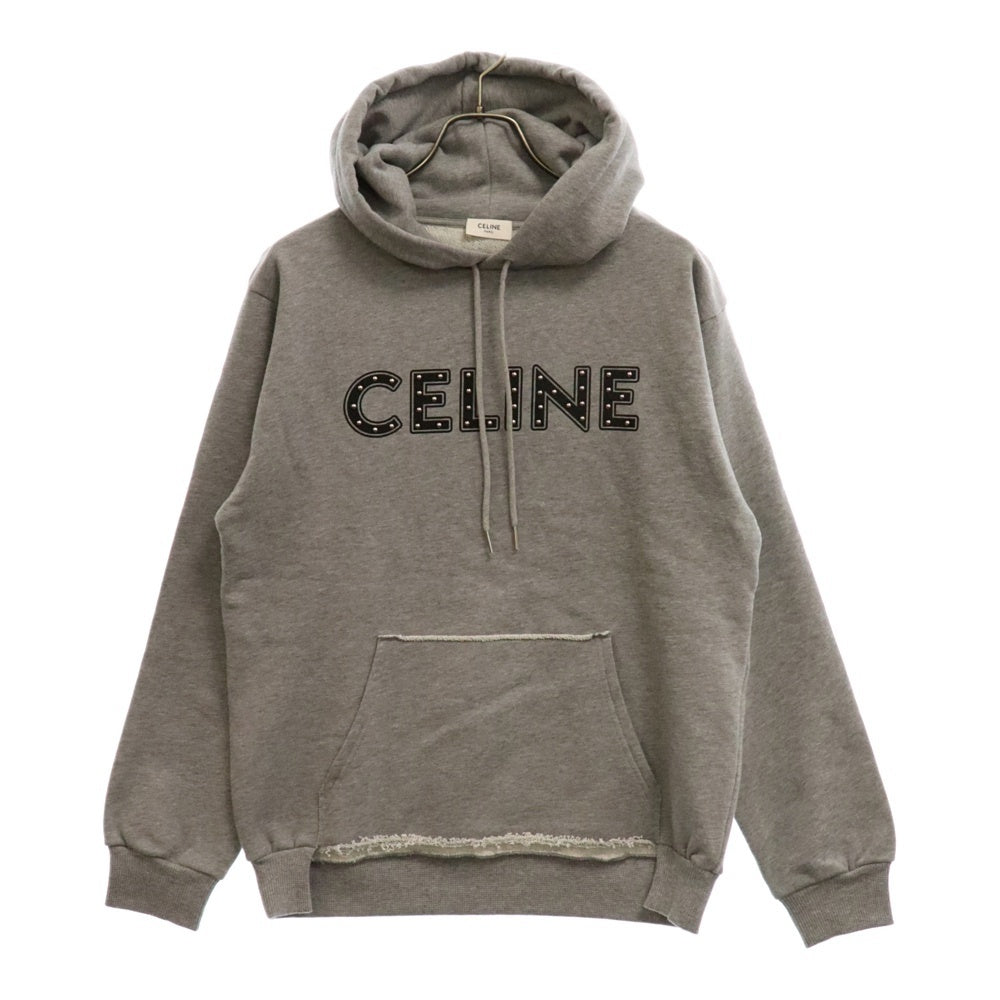 CELINE(セリーヌ) 21SS Loose Cotton Sweatshirt With Studs 2Y309052H スタッズルーズコットンスウェットシャツ プルオーバーパーカー フーディ グレー