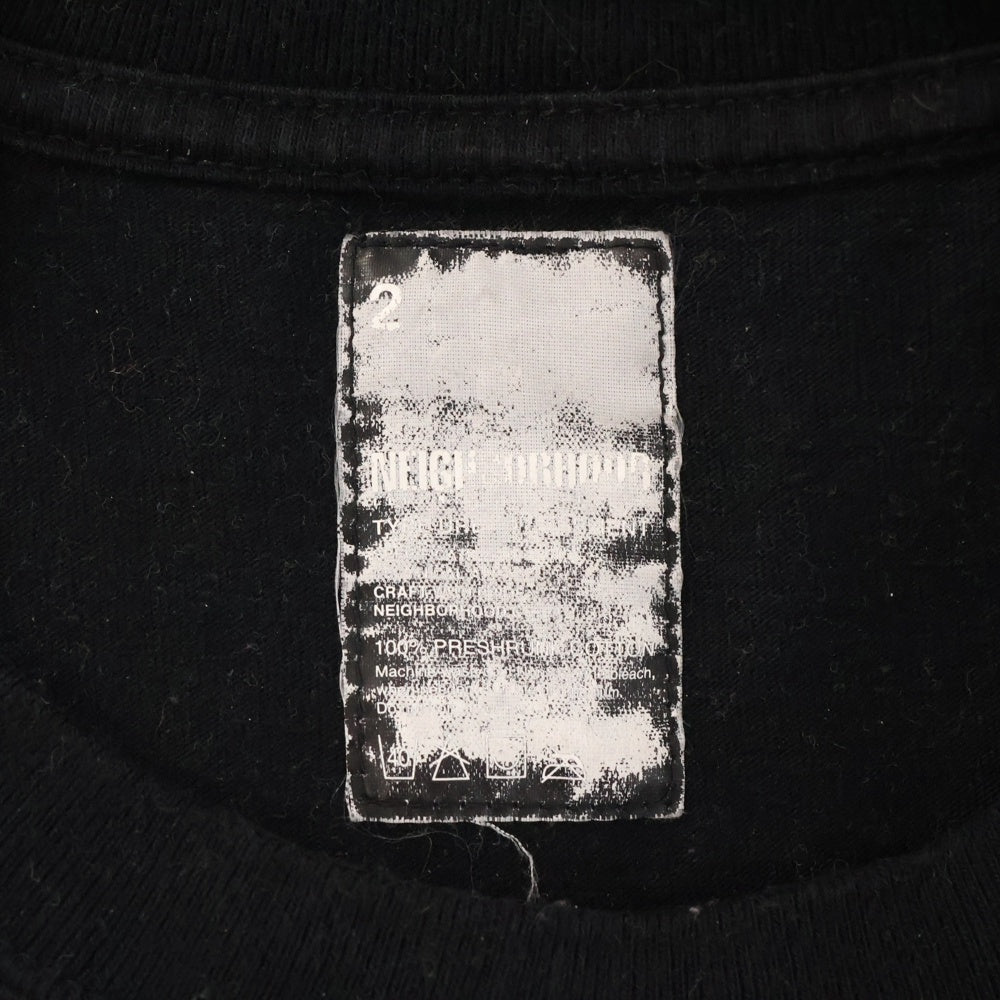 NEIGHBORHOOD(ネイバーフッド) 胸ワッペン 半袖 バックプリント Tシャツ ブラック