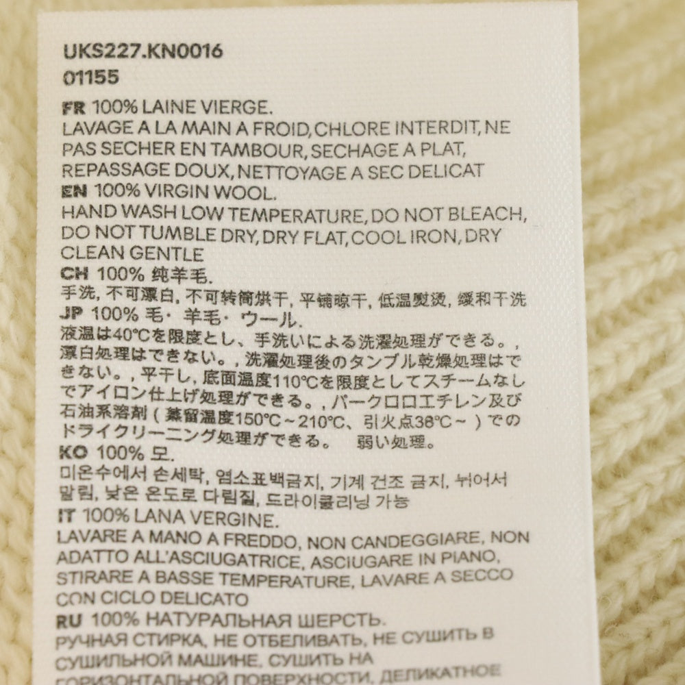 AMI Alexandre Mattiussi(アミアレクサンドルマテュッシ) Cut Out Sweater UKS227.KN016 カットアウトセーター ダメージ加工Vネックニット クリーム
