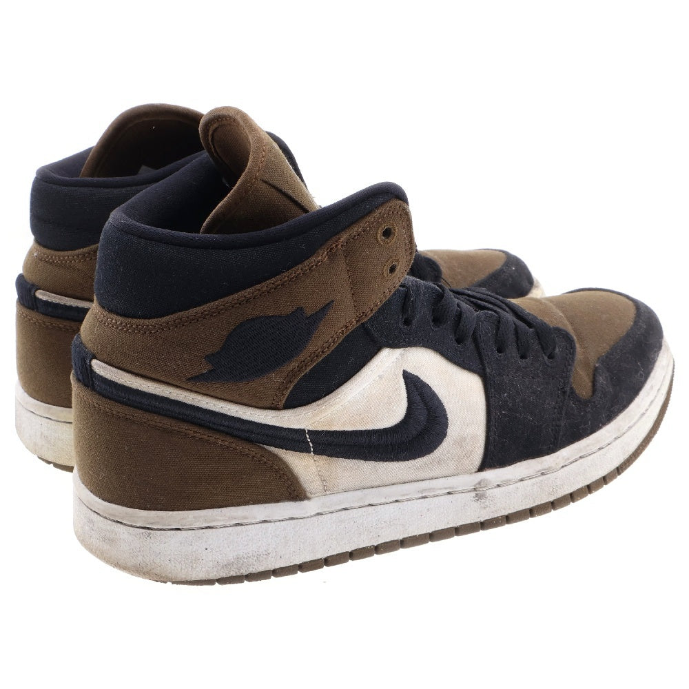 NIKE(ナイキ) Women's Air Jordan 1 Mid SE Olive Toe DV0427-301 ウィメンズ エアジョーダン1 ミッド SE オリーブ トゥ ミッドカットスニーカー US10.5/28.5cm ブラウン