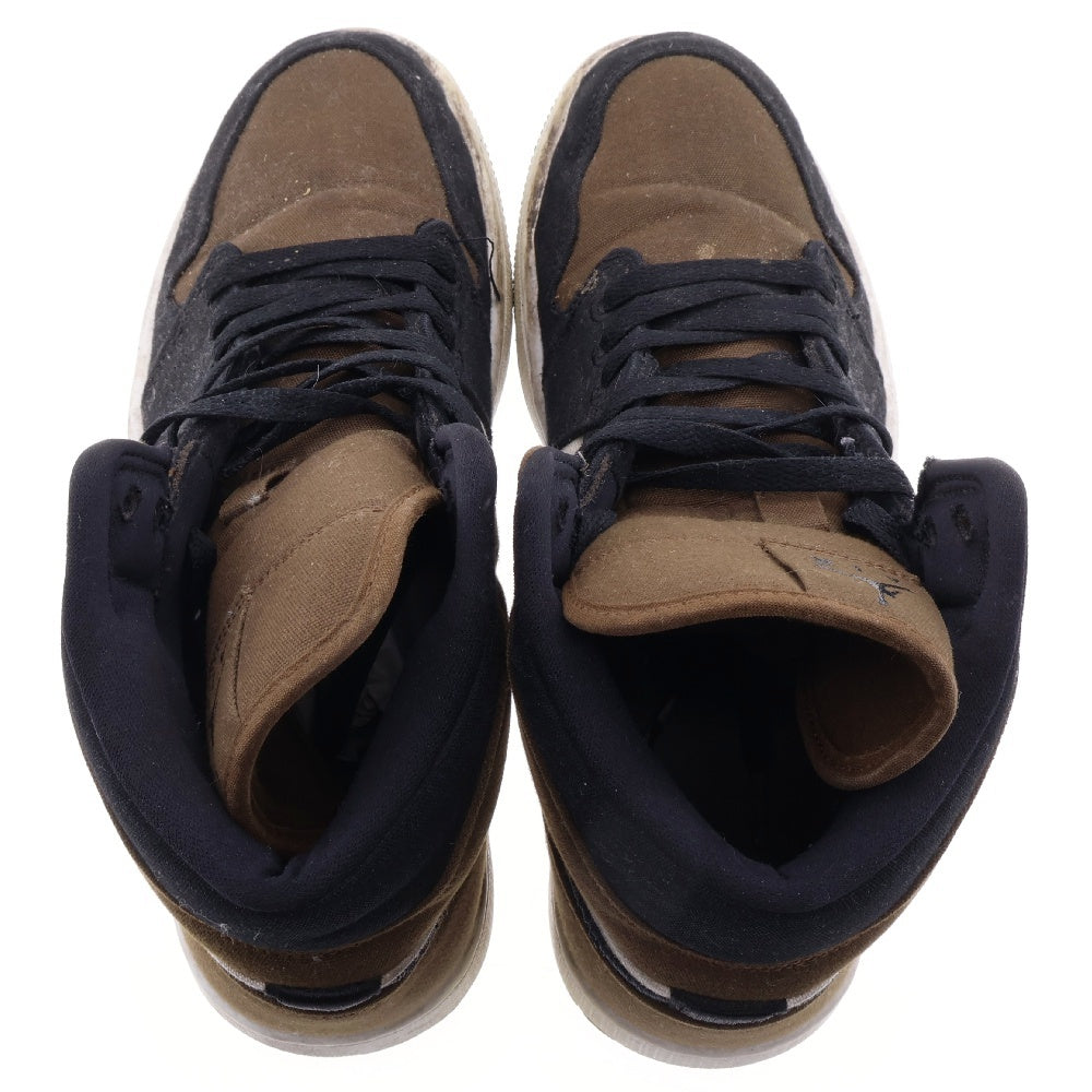 NIKE(ナイキ) Women's Air Jordan 1 Mid SE Olive Toe DV0427-301 ウィメンズ エアジョーダン1 ミッド SE オリーブ トゥ ミッドカットスニーカー US10.5/28.5cm ブラウン