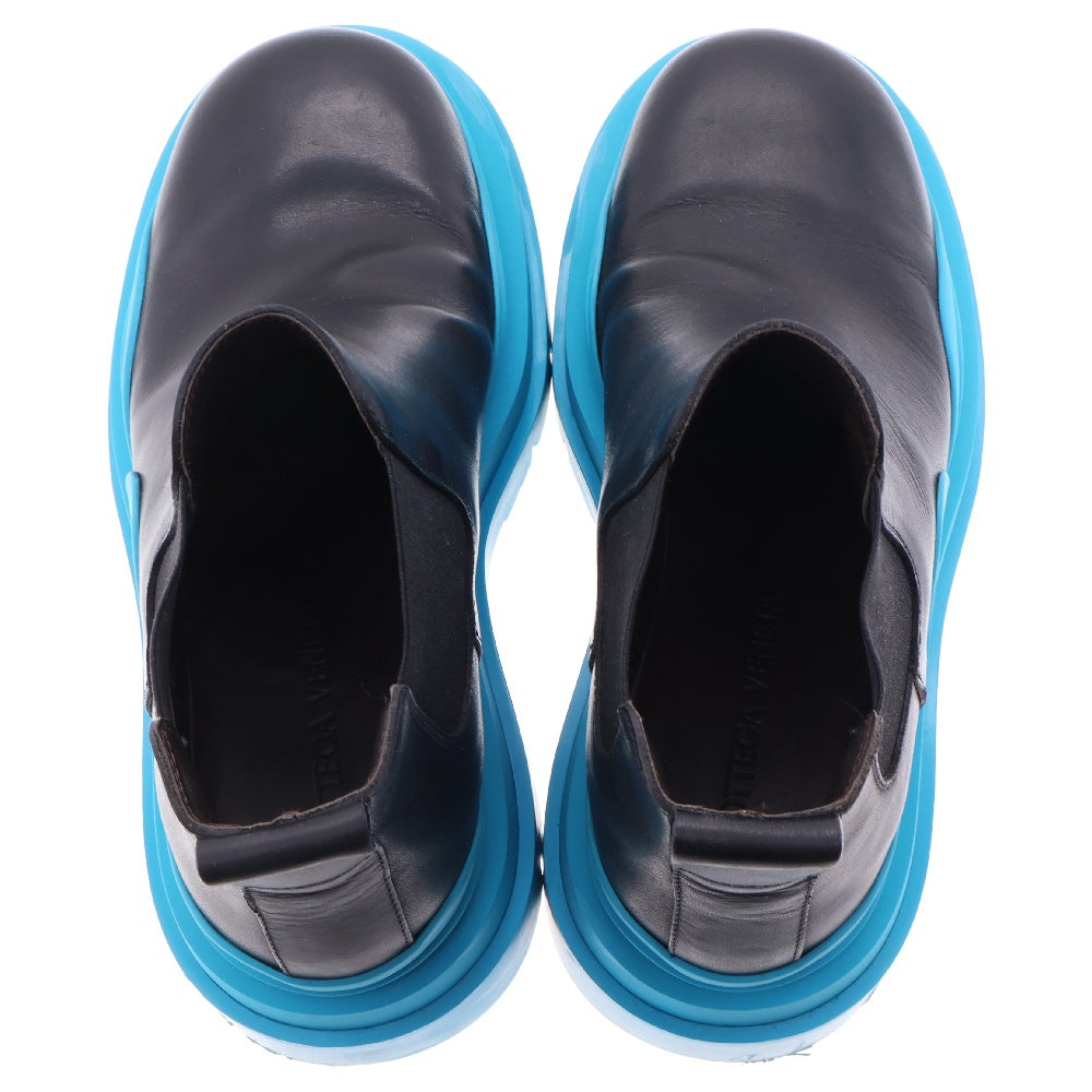 BOTTEGA VENETA(ボッテガヴェネタ) TIRE Uncle Boots タイヤ アンクル サイドゴア レザーブーツ ブラック/ブルー 41 630281 VBS50