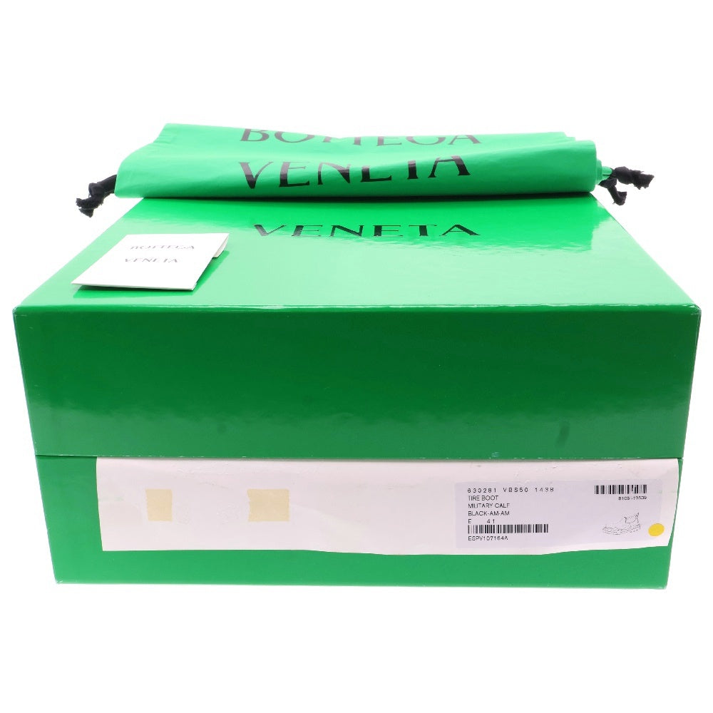 BOTTEGA VENETA(ボッテガヴェネタ) TIRE Uncle Boots タイヤ アンクル サイドゴア レザーブーツ ブラック/ブルー 41 630281 VBS50