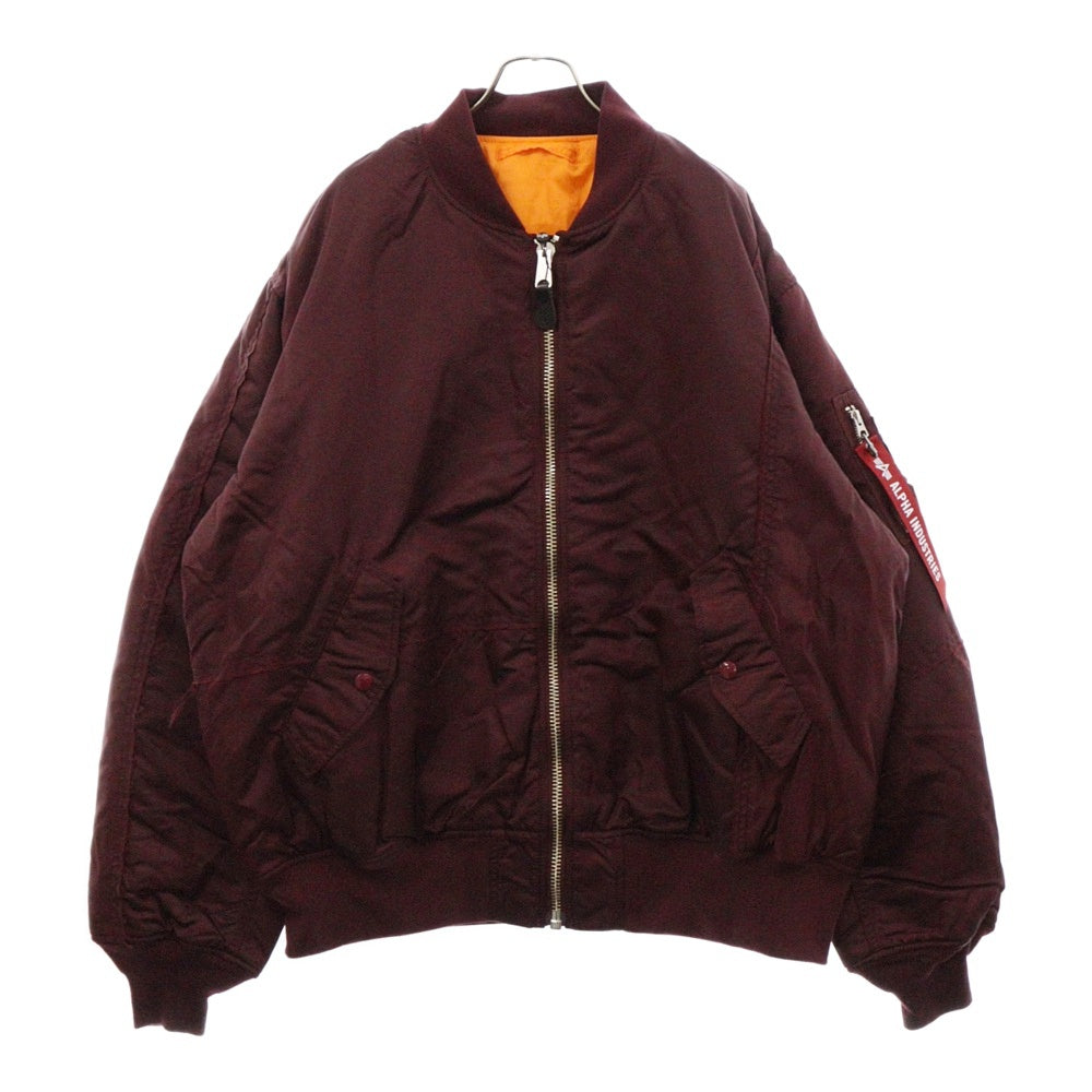 mastermind JAPAN(マスターマインドジャパン) ×Alpha PATCHED PRINT MA-1 TA1734-9006 アルファ アームロゴボンバージャケット ブルゾン バーガンディ