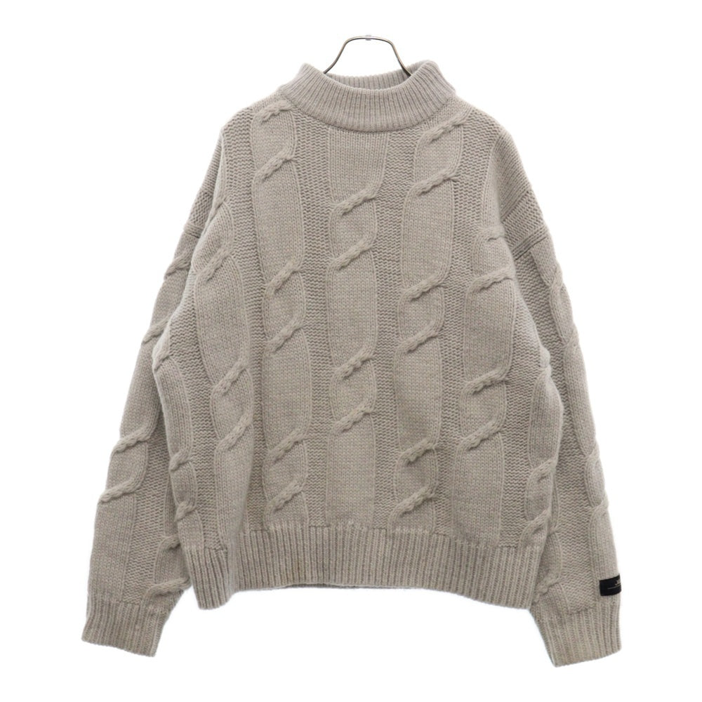 KITH(キス) 23AW クルーネックケーブルニットセーター グレー