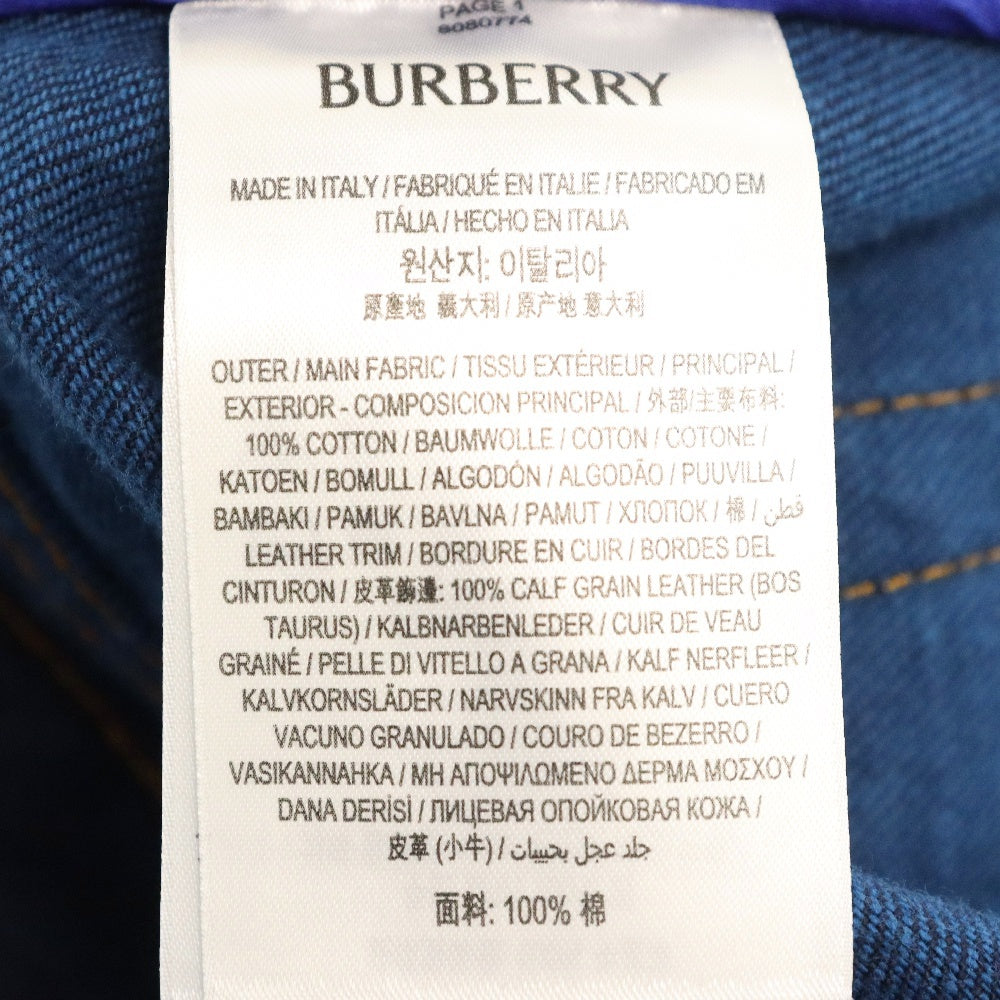 BURBERRY(バーバリー) ストレートジーンズ 裾ローズデザイン デニムロングパンツ インディゴ 8080774