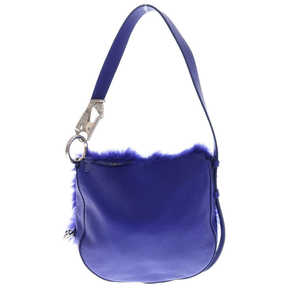 BURBERRY(バーバリー) Medium Knight Leather Bag ミディアムナイトバッグ レザーショルダーバッグ ブルー8075126