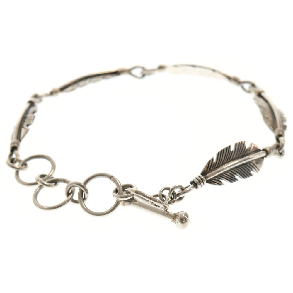 INDIAN JEWELRY(インディアンジュエリー) Joe Mace ナバホ族 フェザー ブレスレット シルバー
