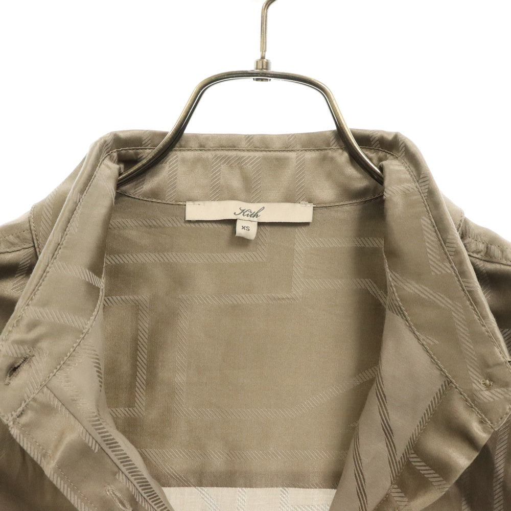 KITH(キス) シルク混 総柄 長袖シャツ ベージュ 24-050-061-0005 レディース