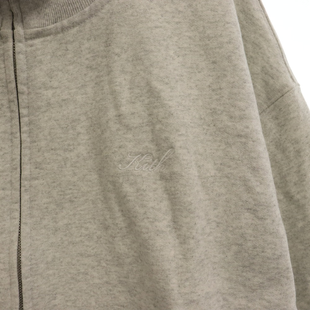 KITH(キス) ワンポイントロゴ刺繍スウェットジップアップジャケット グレー